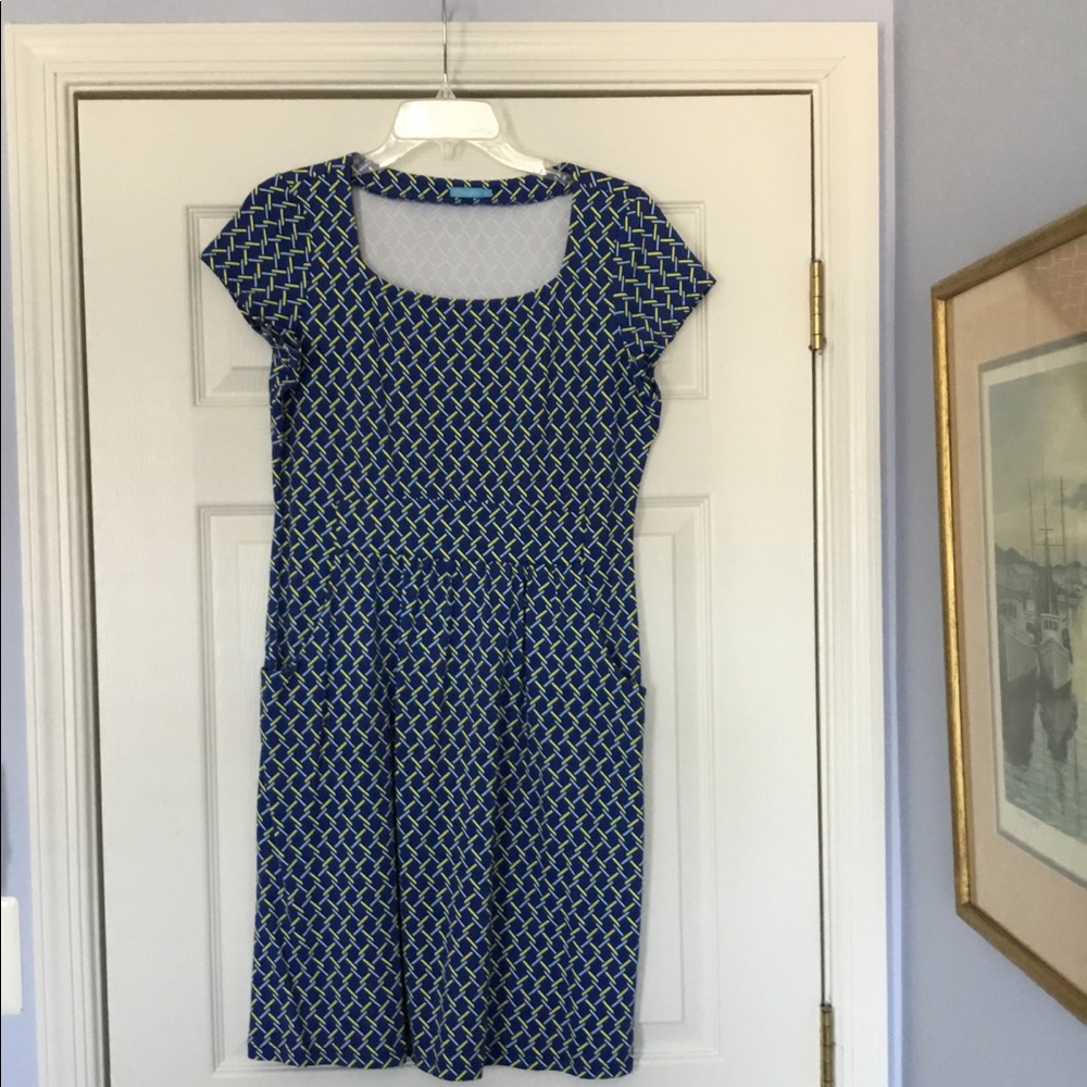 Blue and yellow dress